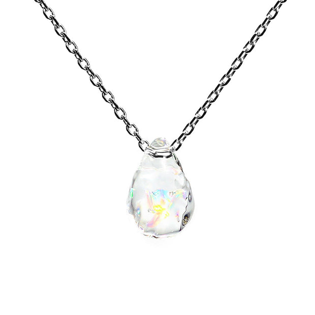 Petite Gilson Opal in Borosilicate Glass Stainless Steel Necklace