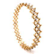Yellow Gold & Diamond Expandable Brevetto Ring-to-Bracelet