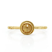 Opaque Yellow Rose-Cut Diamond Ring - "Helios"