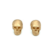 Gold Skull Stud Earrings - "Crypta"