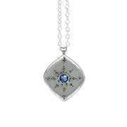 Yogo Sapphire Necklace in Sterling Silver - "Stargaze"