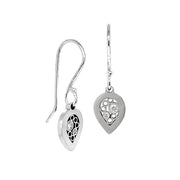Sterling Silver & Diamond Tiny Teardrop Earrings- "Mirror"