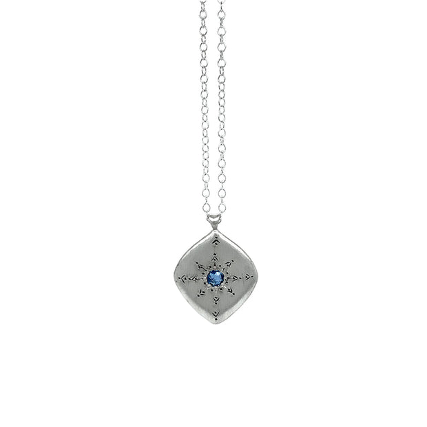 Yogo Sapphire Necklace in Sterling Silver - "Stargaze"