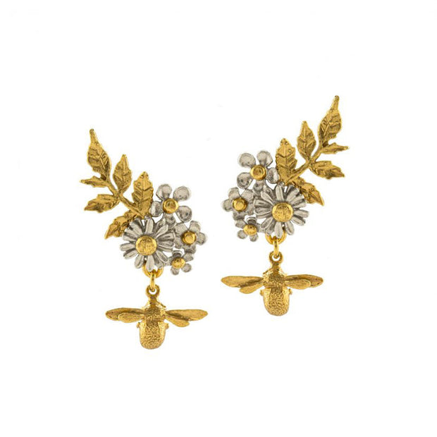 Sterling Silver and Gold Vermeil Earrings - "Posy Bloom"