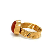 Gold Vermeil Carnelian Statement Ring - "Orange Sun"