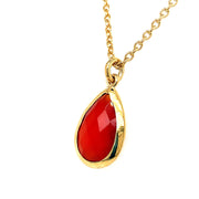 Red Onyx Gold Vermeil Necklace - "Drop of Color"