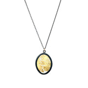 Sterling Silver Necklace with Gold Leaf Encasement