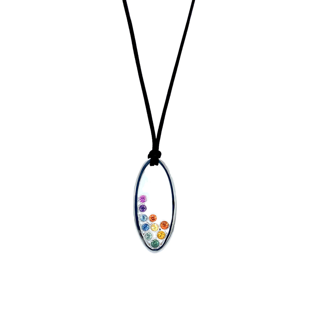 Rainbow Sapphire Sterling Silver Bubble Necklace