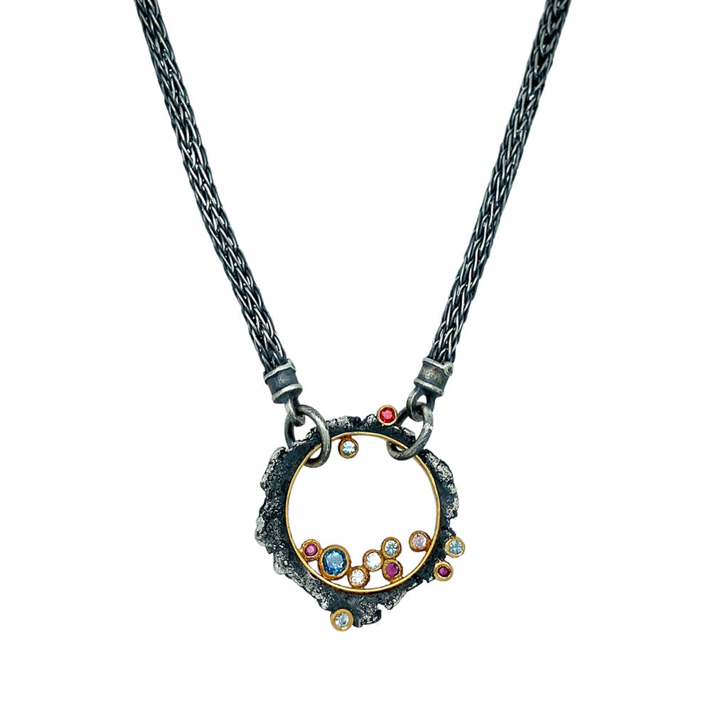 colorful gemstone necklace by designer Michael Jensen at Alara Jewelry