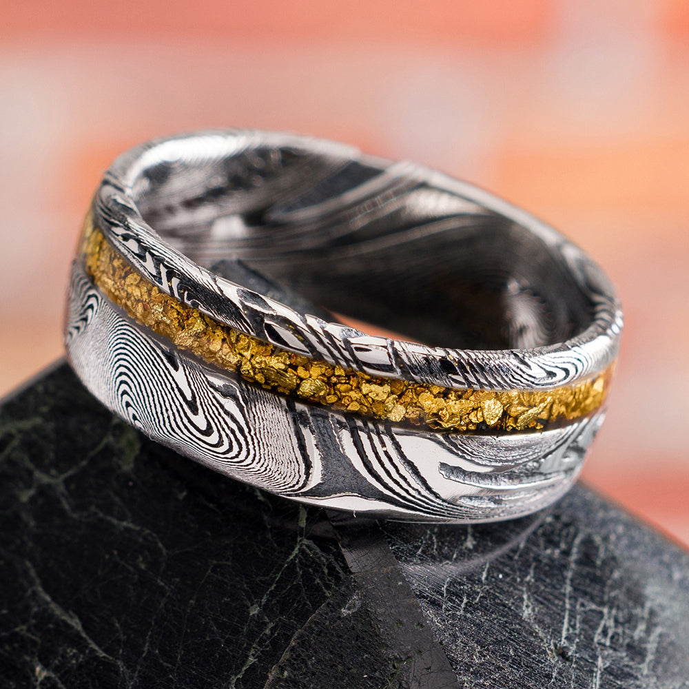 Alara Jewelry interesting artisanal mens wedding band