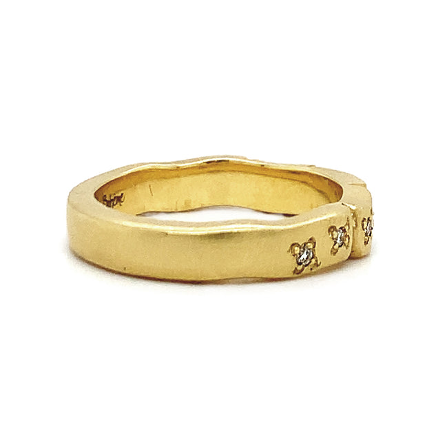 Yellow Gold & Scattered Diamond Band - "Phoebe"