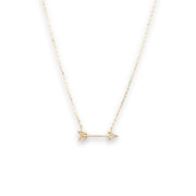 Yellow Gold & Diamond Arrow Necklace - "Artemis"