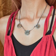 Silver & Gold Ancient Coin Necklace - "Aggripa's Fortunes"