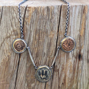 Silver & Gold Ancient Coin Necklace - "Aggripa's Fortunes"