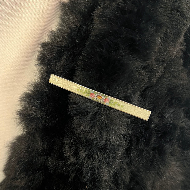 Sterling Silver & Enamel Bar Pin - "Daisy"