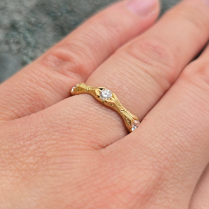 Diamond and Yellow Gold Ring- "Nectere"