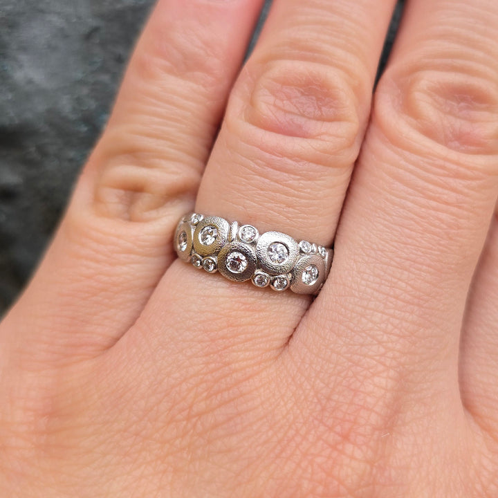 Diamond & Platinum Domed Ring - "Candy"