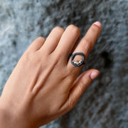 Blackened Cobalt Chrome & Cognac Diamond Ring - "Pebble Bubbly"