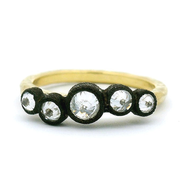Inverted Five Stone Diamond Ring - "Cassiopeia"
