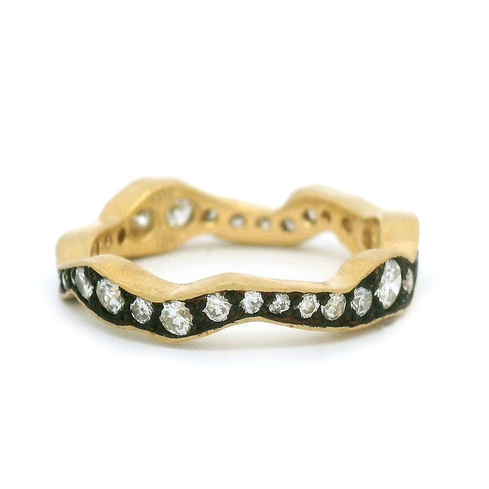 Yellow Gold & Diamond Band - "Moody Storm"