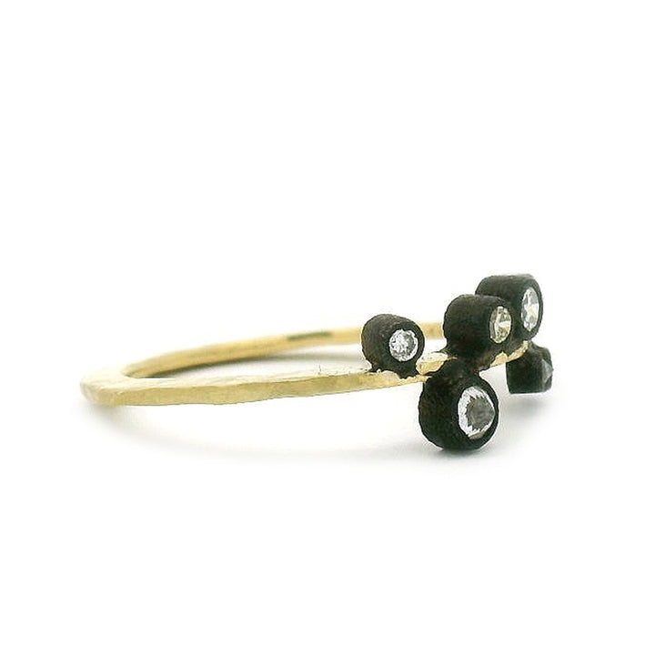 Blackened Gold & Diamond Ring - "Seven Sisters"