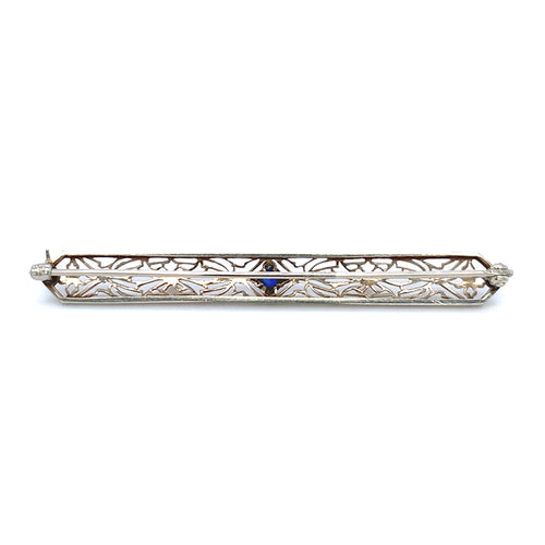 White Gold & Pearl Brooch