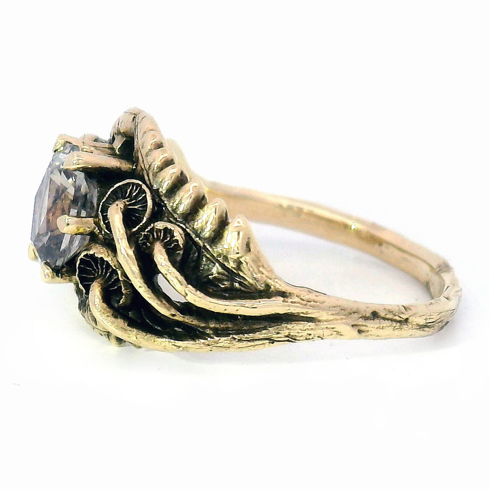 Unheated Lilac Montana Sapphire Ring - "Mushroom Oasis"