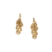 14K Yellow Gold Stud Earrings - "Fern"