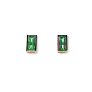 Natural Emerald Baguette Earrings - "Springtime Luck"
