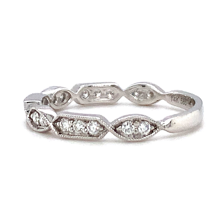 Diamond & White Gold Twist Wedding Band