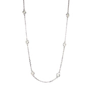 White Gold & Diamond Station Necklace - "Starlight"