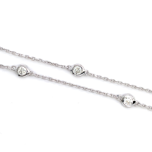 White Gold & Diamond Station Necklace - "Starlight"