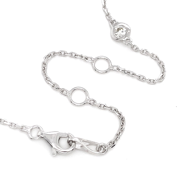 White Gold & Diamond Station Necklace - "Starlight"