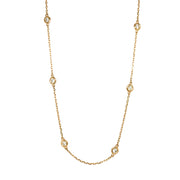 Yellow Gold & Diamond Station Necklace - "Golden Glimmers"