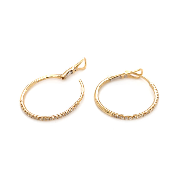 Yellow Gold & Diamond Hoops - "Limelight"