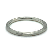 White Gold Thin Hammered Band