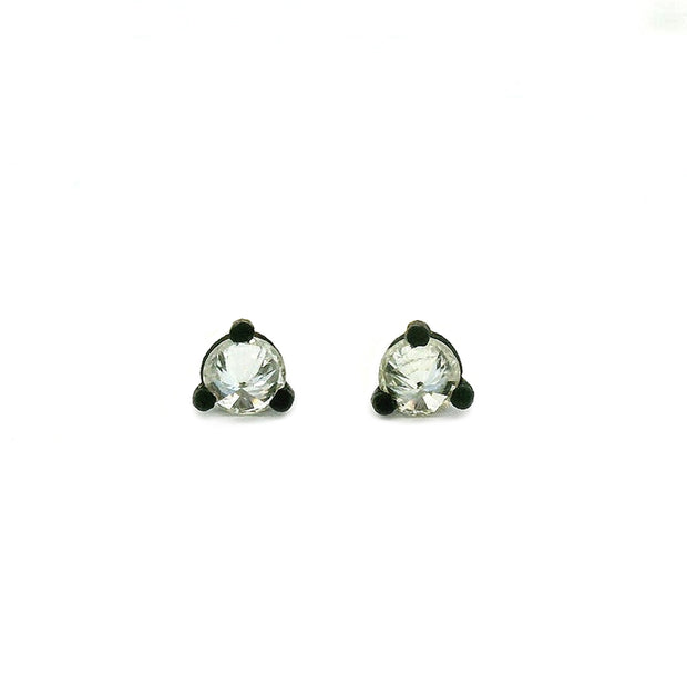 Petite Inverted Diamond Stud Earrings