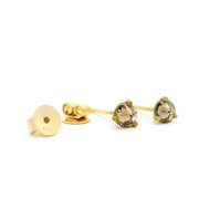 Inverted Cognac Diamond Stud Earrings