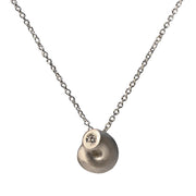 Sterling Silver and Diamond Shell Necklace - "Shell"