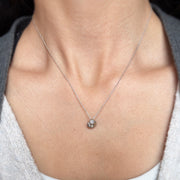 Sterling Silver and Diamond Shell Necklace - "Shell"