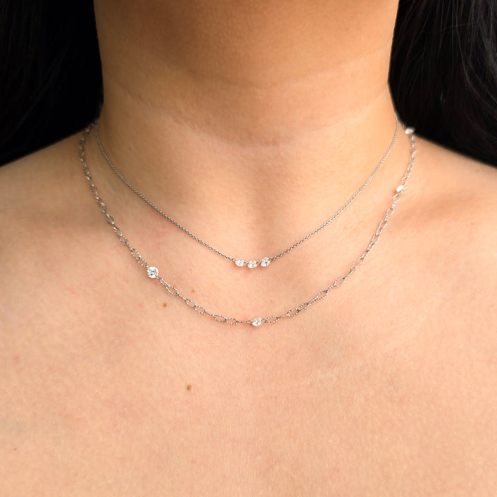 Diamond & Platinum Link Necklace - "Medina Orbit 5"