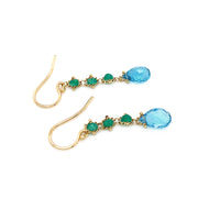 Emerald & Apatite Drop Earrings - "Woodland Stream"