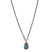 Mixed Metal Australian Opal Doublet Necklace - "Santorini"