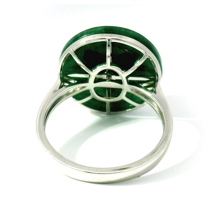 Orange & Green Jade Circle Ring - "Empress's Jewel"