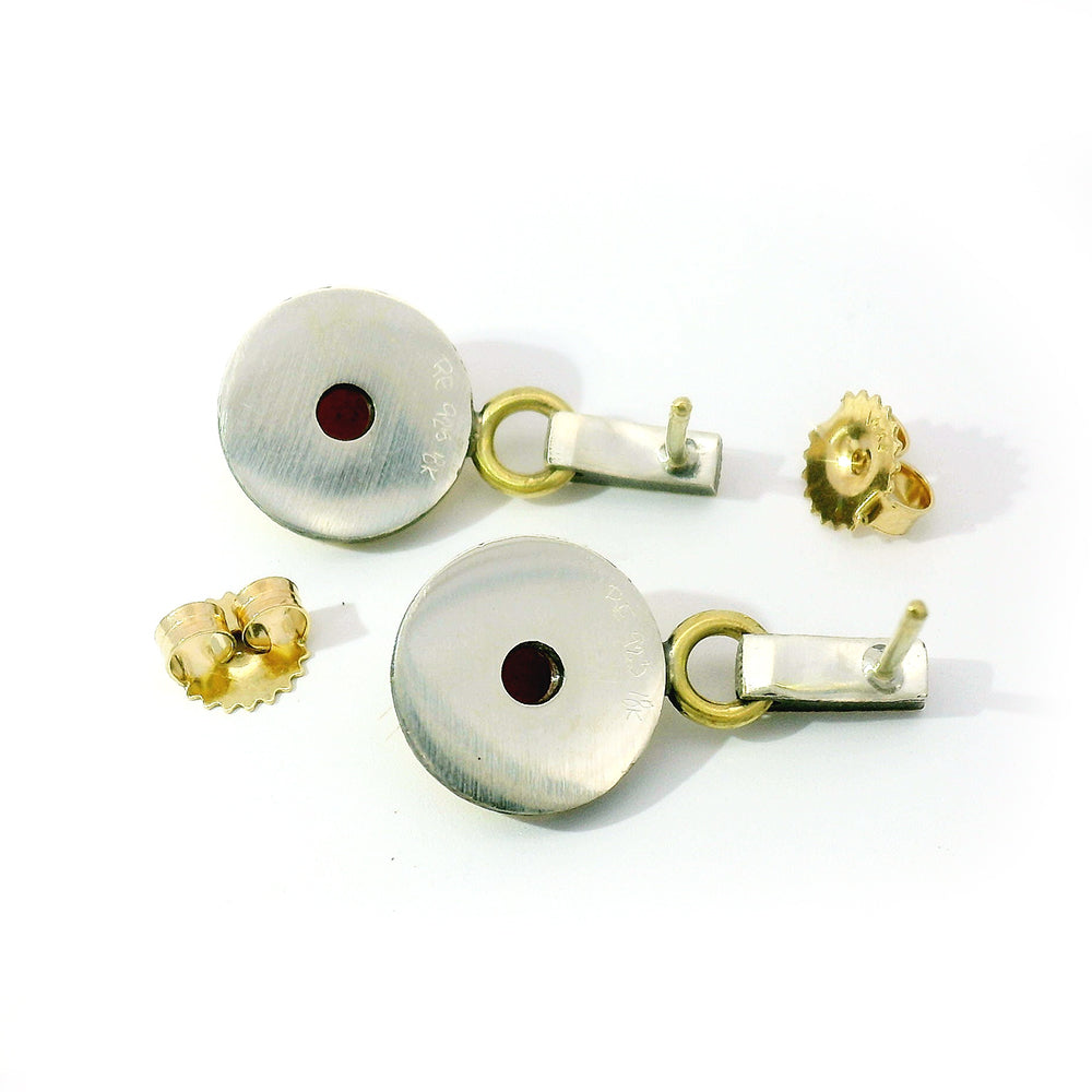 Red Coral & Diamond Drop Earrings - "Coral Porto"