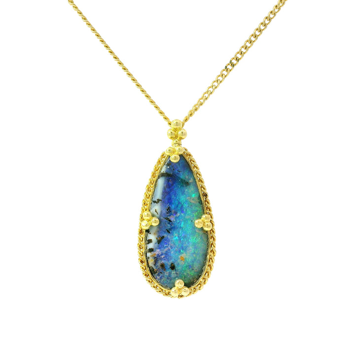 Australian Boulder Opal Necklace - "Kanani"