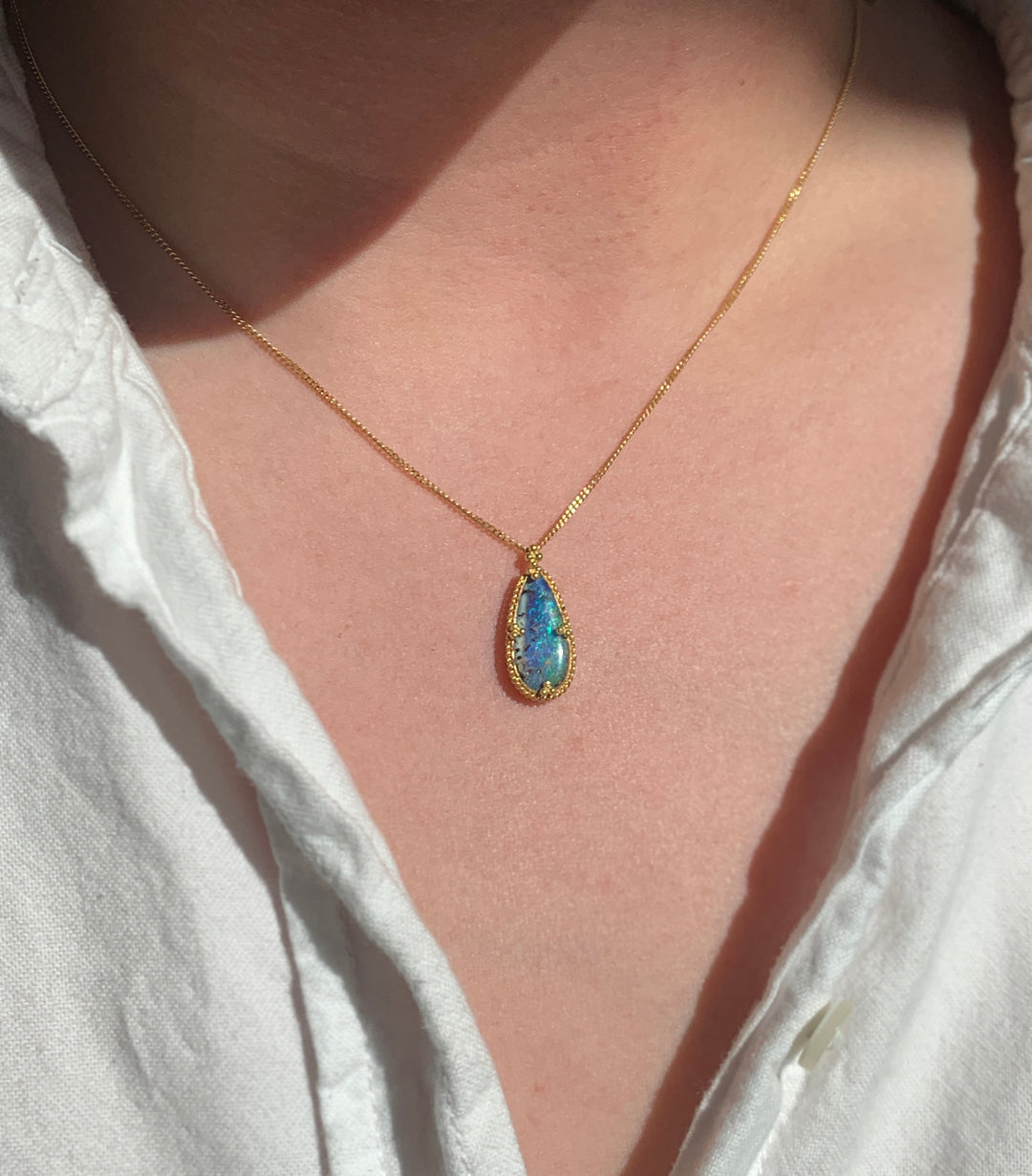 Australian Boulder Opal Necklace - "Kanani"