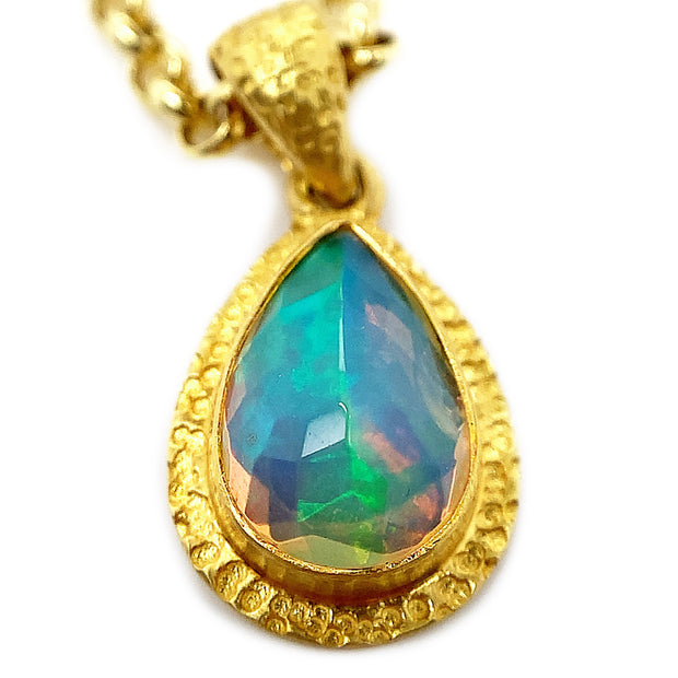 Yellow Gold and Opal Pendant - "Lagoon"