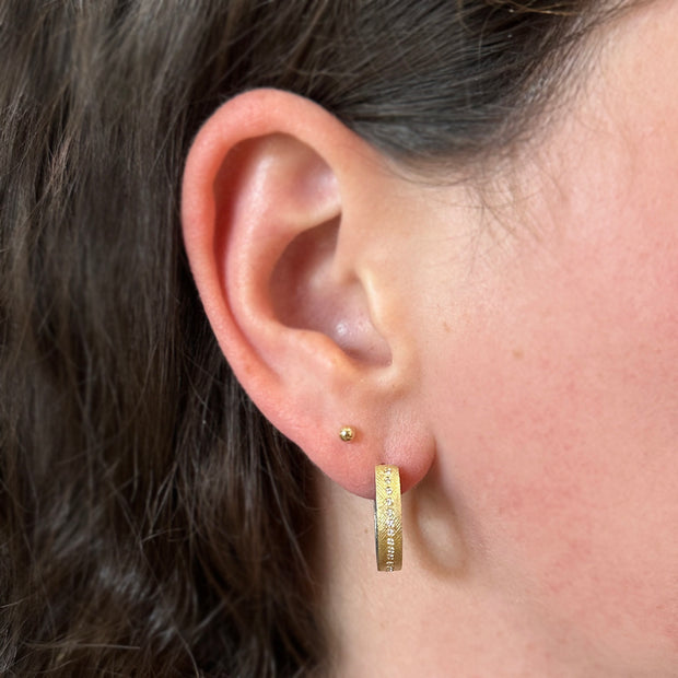Sterling Silver & 18K Yellow Gold Hoop Earrings - "Mina"