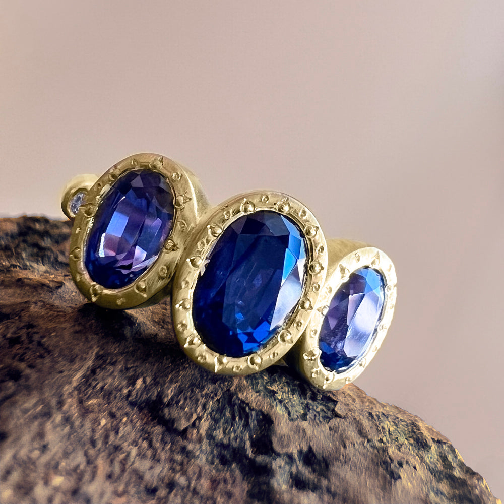 Yogo Sapphire & Diamond Ring - "Queen of the Gulch"
